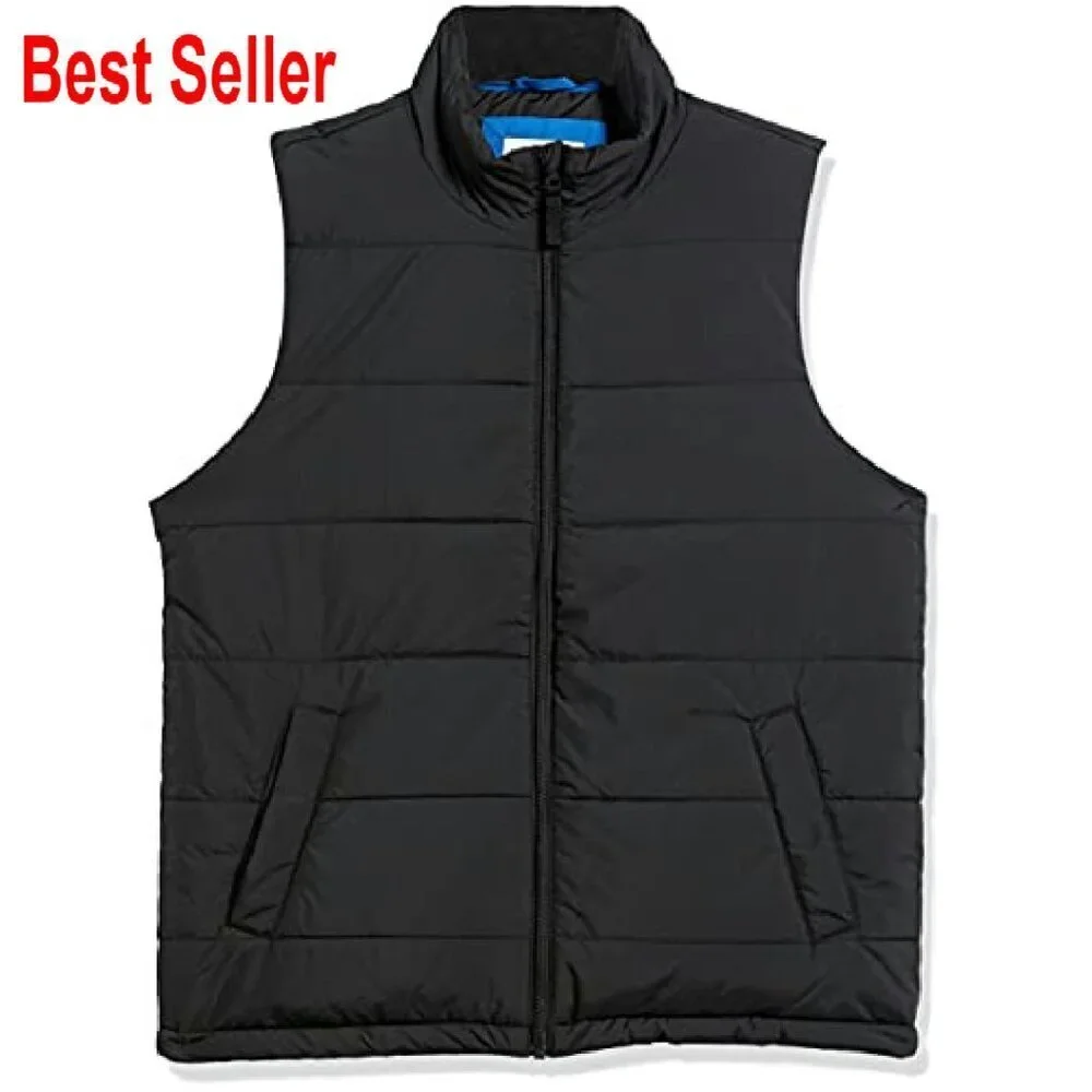Men's Midweight Fleece-Lined Puffer Vest Classic Insulated Winter Layering